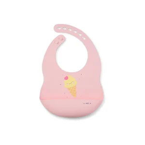 BABERO DE SILICONA "PARTY" ICE CREAMS ROSA SARO