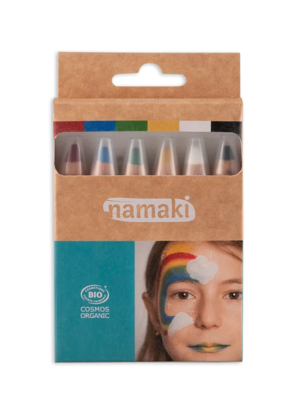 Lápices para pintar la cara Jumbo - 6 colores - Arcoíris de namaki