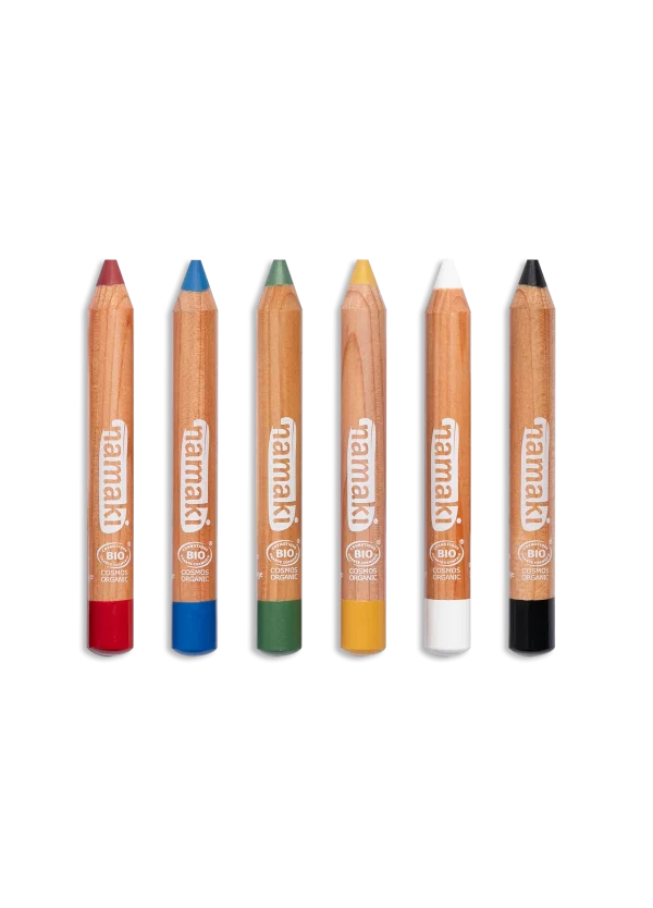 Lápices para pintar la cara Jumbo - 6 colores - Arcoíris de namaki - Imagen 4