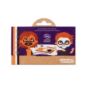 Paleta de pintura facial de 3 colores - calabaza y esqueleto de namaki
