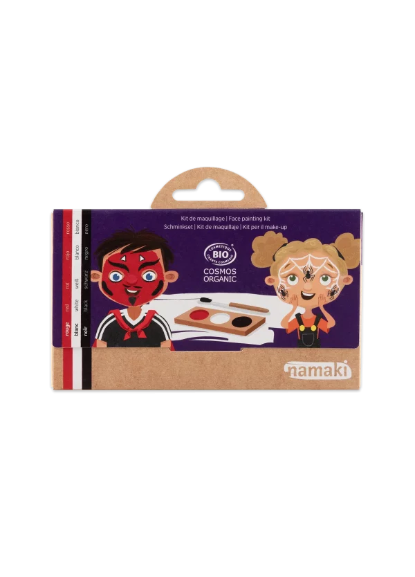 Paleta de pintura facial de 3 colores - diablo y araña de namaki